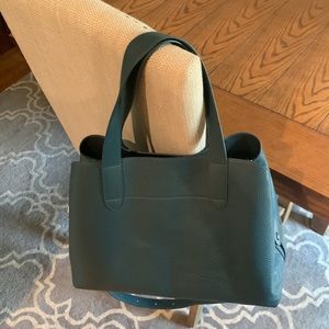 Cuyana Deep Ocean Zippered Satchel